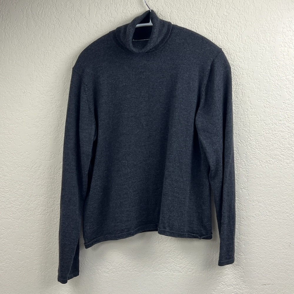 Pursuits LTD Sweater Women's Large Gray Italian 100% Wool Turtleneck Cozy‎ Top
